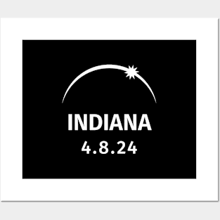 4.8.2024 Solar Eclipse Indiana Posters and Art